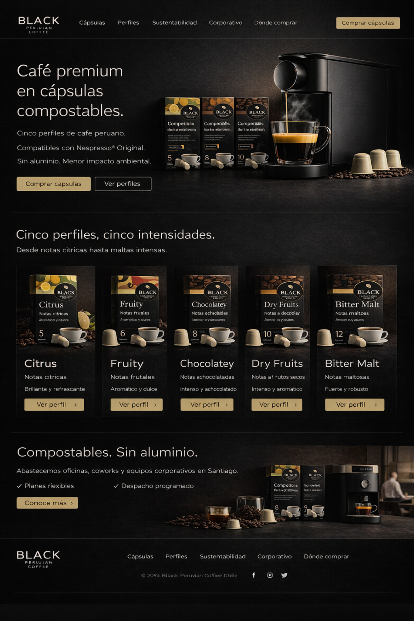 Black Peruvian Coffee — Home